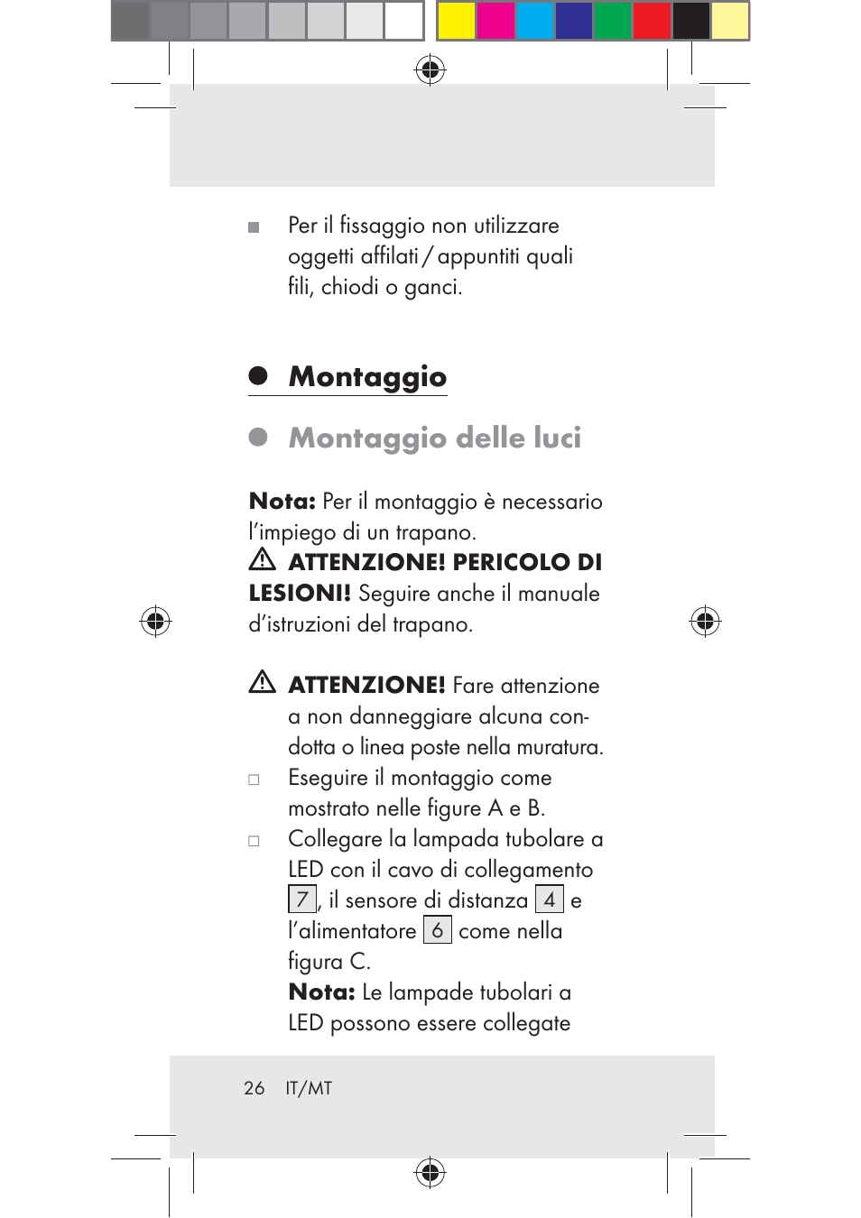 Montaggio montaggio delle luci | Livarno Z31206B-BS User Manual | Page 26 / 74
