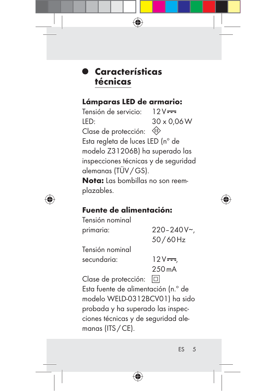 Características técnicas | Livarno Z31206B-BS User Manual | Page 5 / 74