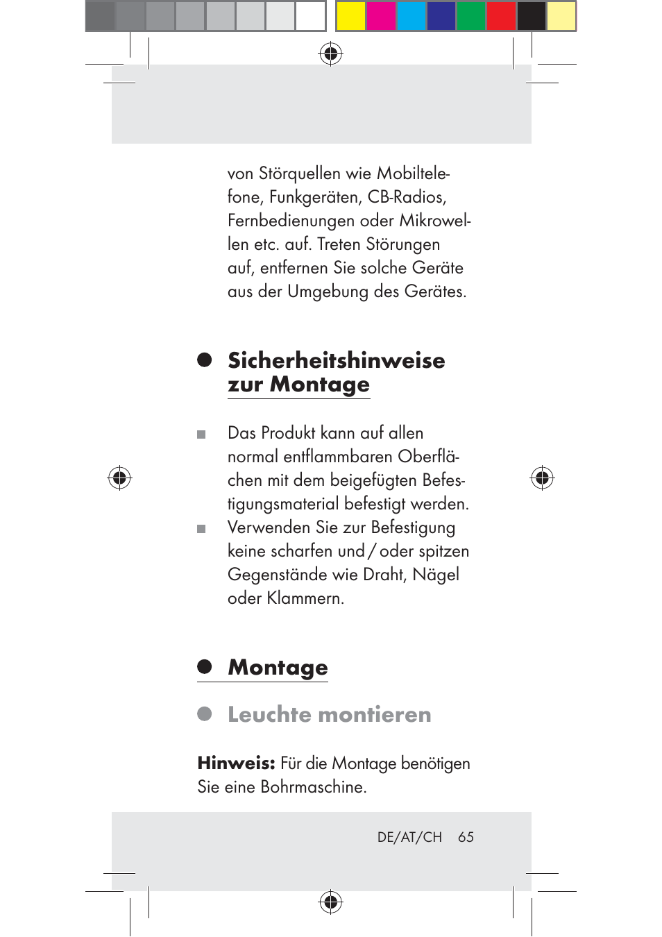 Sicherheitshinweise zur montage, Montage, Leuchte montieren | Livarno Z31206B-BS User Manual | Page 65 / 74