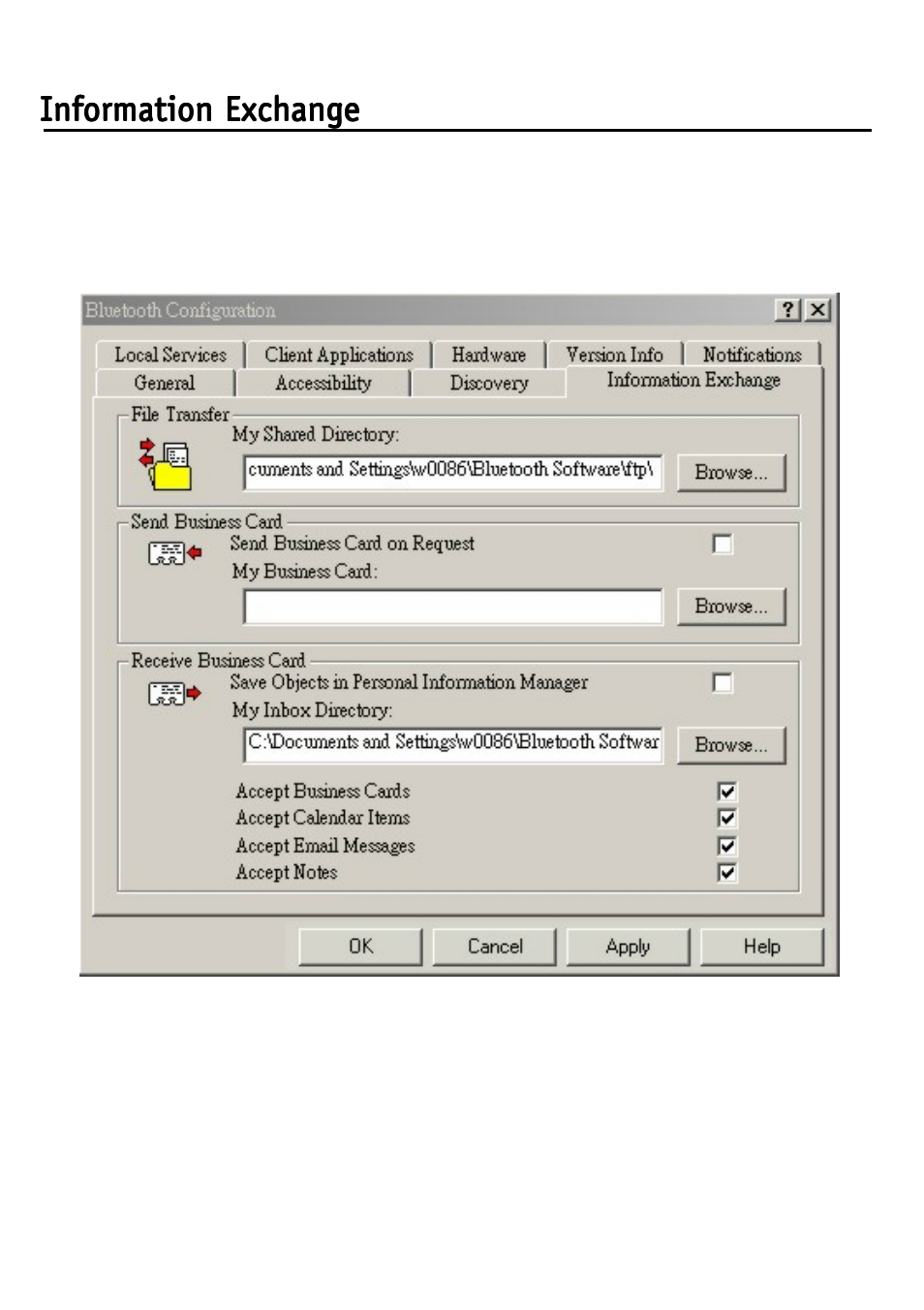 Information exchange | D-Link DBT-120 User Manual | Page 26 / 61