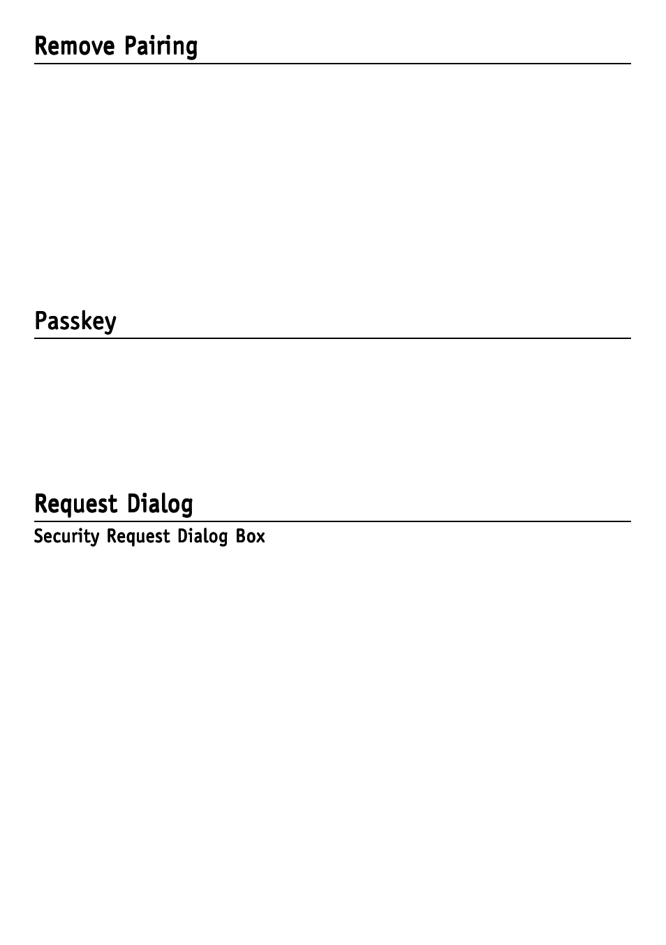 Remove pairing, Passkey, Request dialog | D-Link DBT-120 User Manual | Page 54 / 61