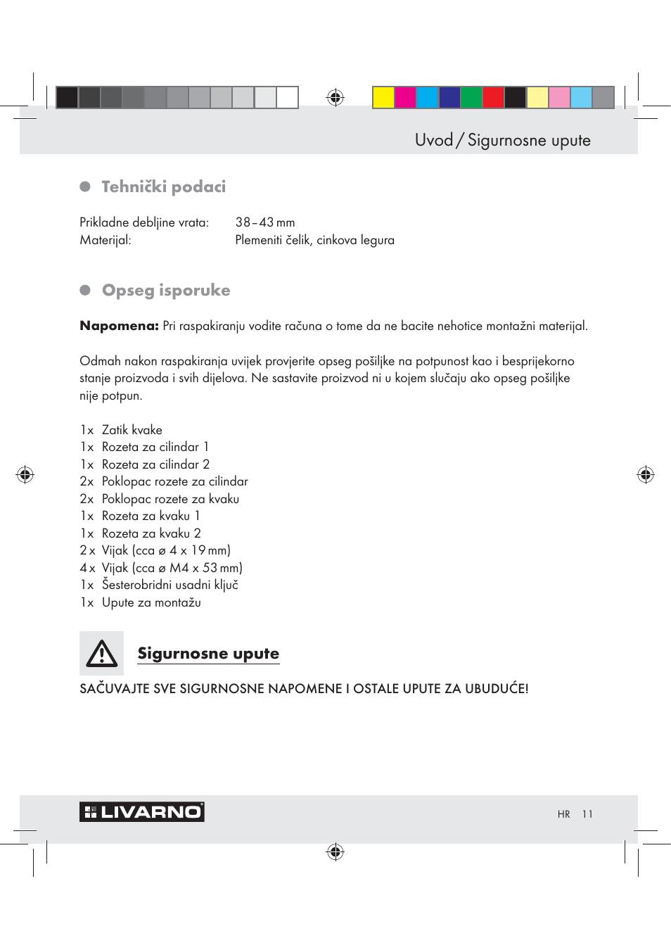 Uvod / sigurnosne upute | Livarno Z29526A User Manual | Page 11 / 22