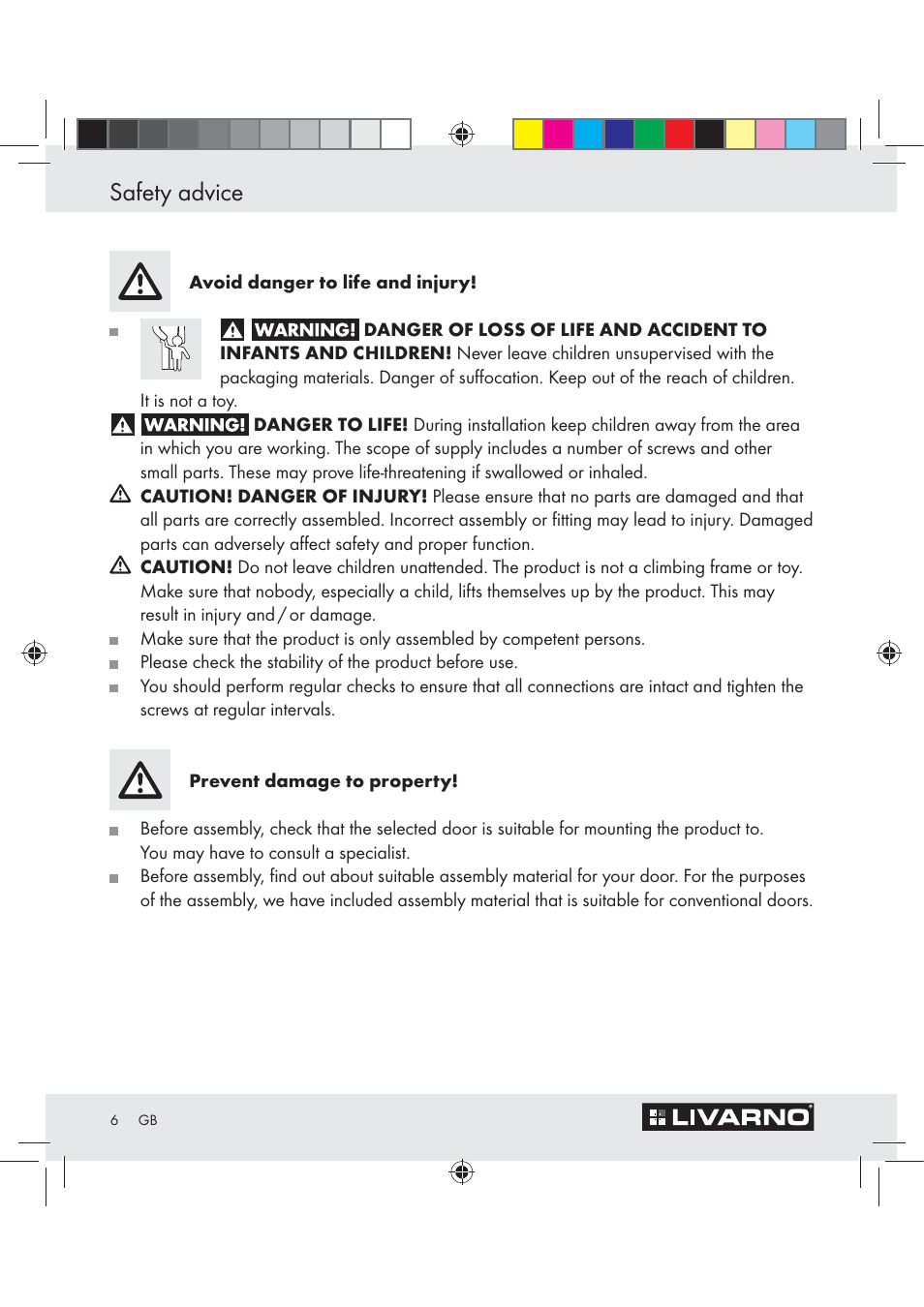 Safety advice | Livarno Z29526A User Manual | Page 6 / 22