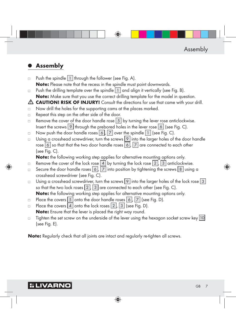 Assembly | Livarno Z29526A User Manual | Page 7 / 22