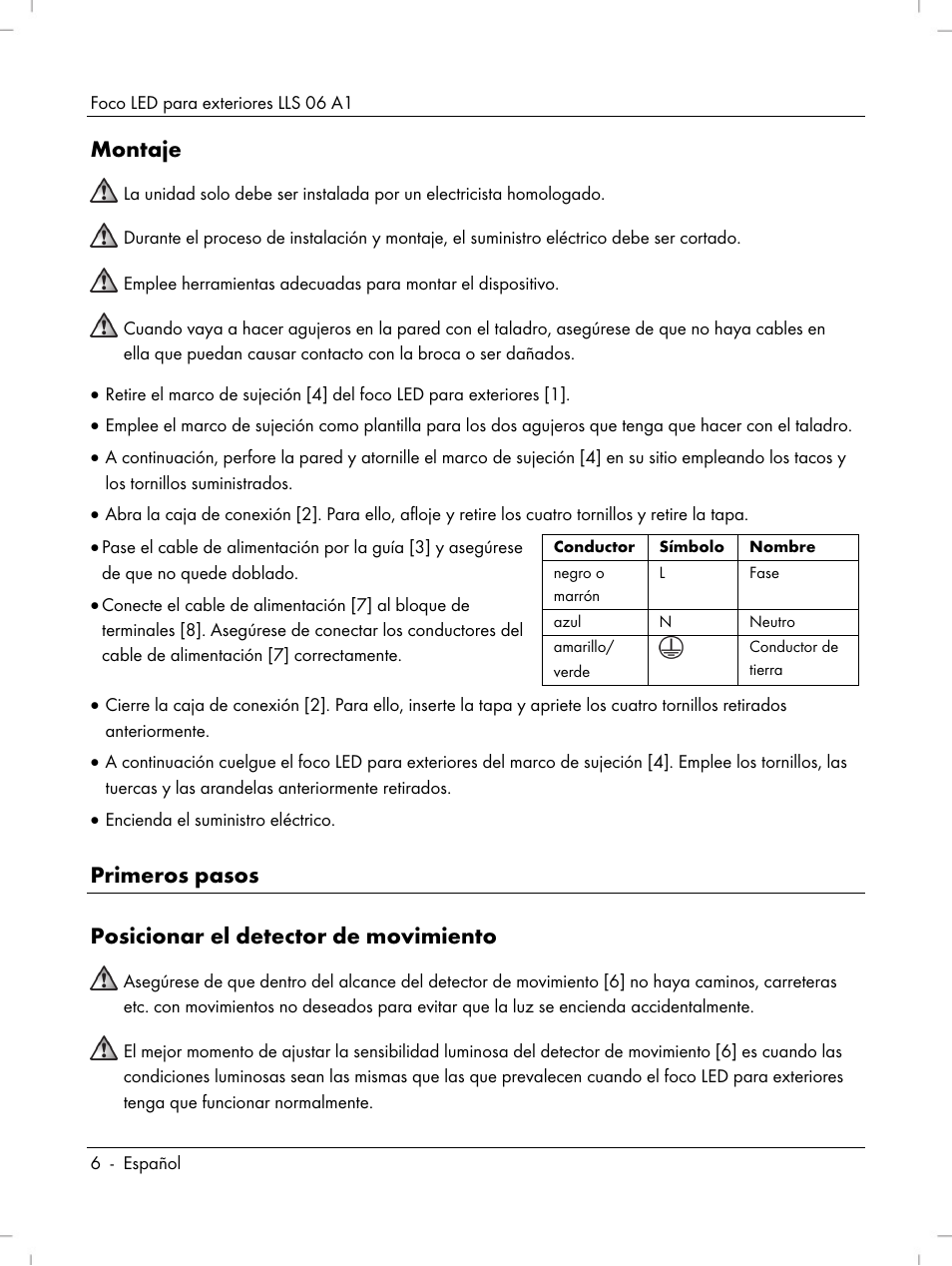 Montaje | Livarno LLS 06 A1 User Manual | Page 8 / 50