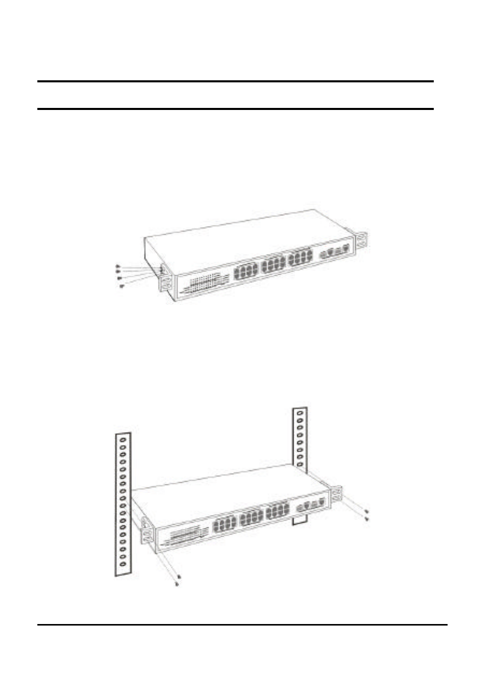 Connecting network cables, Installing the switch on a rack | D-Link DES-1526 User Manual | Page 17 / 93