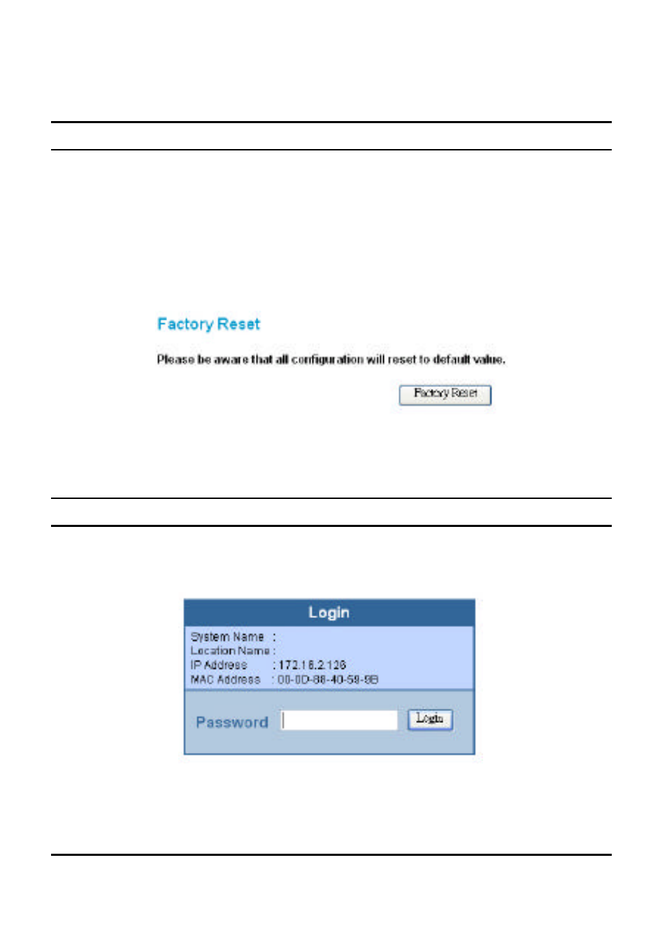 Reset setting, Logout | D-Link DES-1526 User Manual | Page 66 / 93