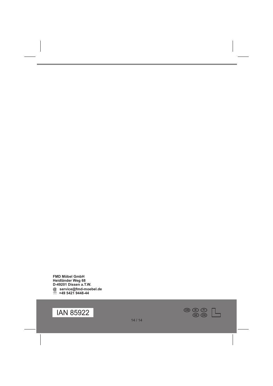 Livarno BEDSIDE CHEST User Manual | Page 14 / 14