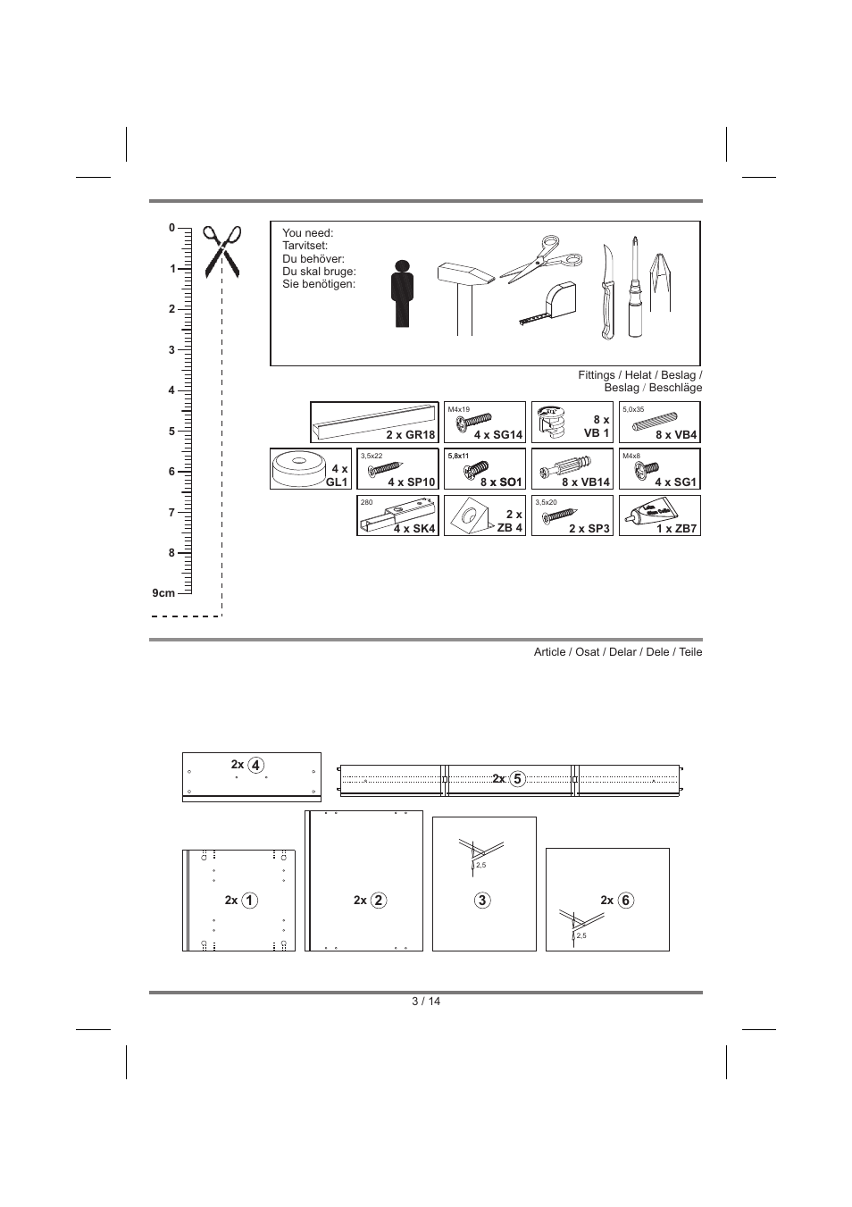 Livarno BEDSIDE CHEST User Manual | Page 3 / 14