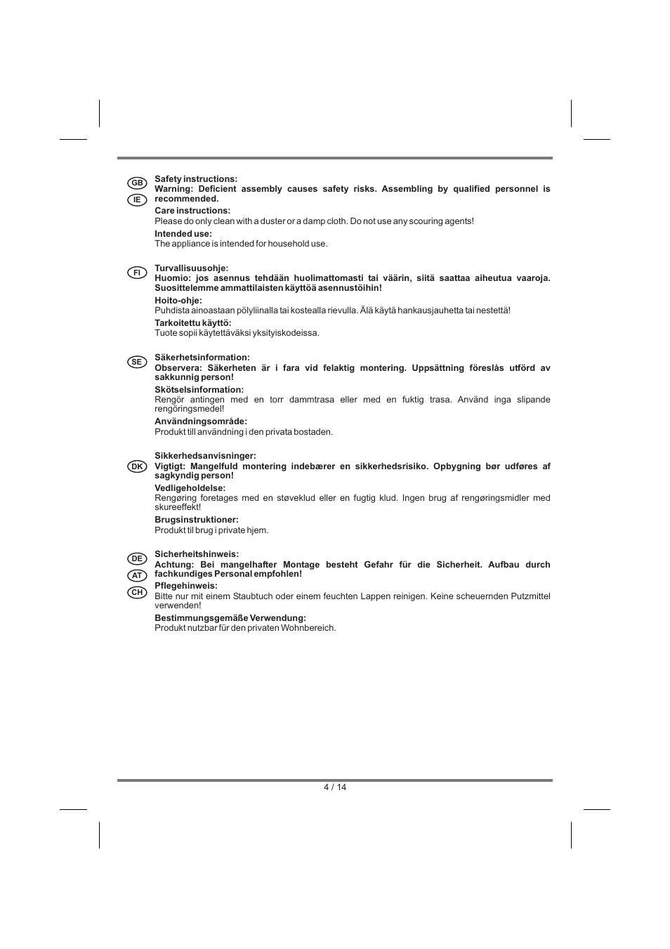 Livarno BEDSIDE CHEST User Manual | Page 4 / 14