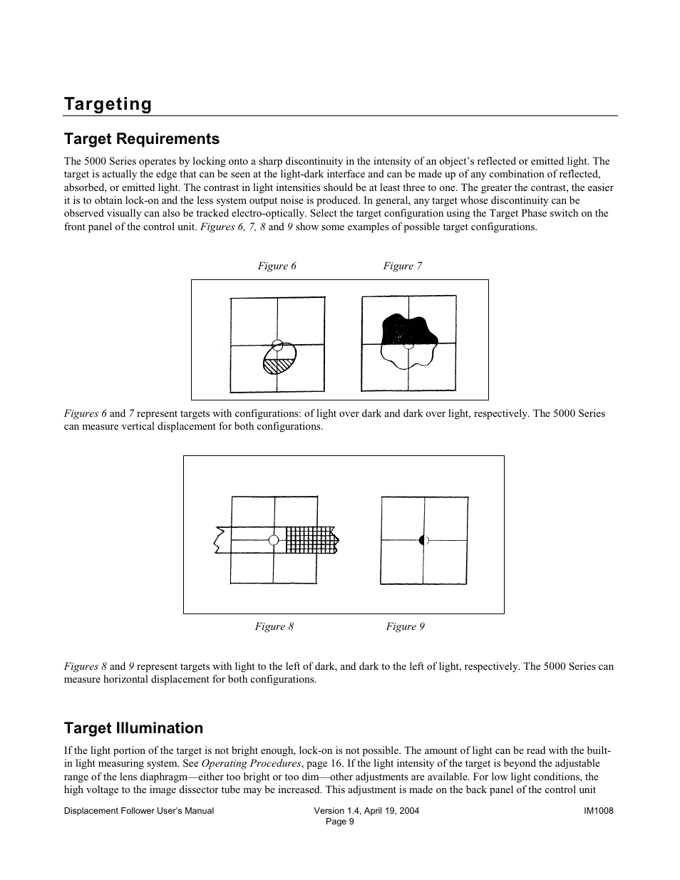 Targeting, Target requirements, Target illumination | Diversified Ceramics DISPLACEMENT FOLLOWER 5100 User Manual | Page 11 / 28