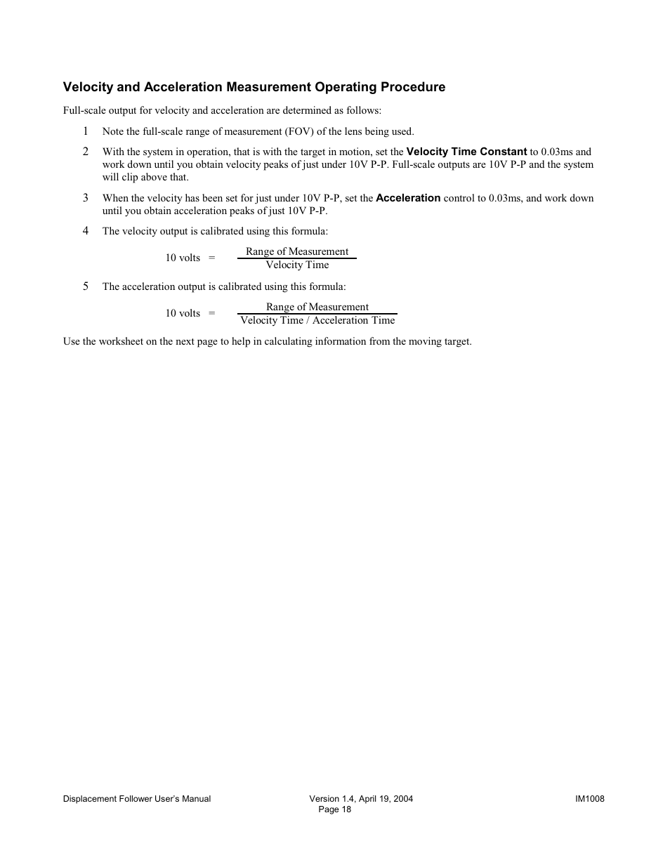 Diversified Ceramics DISPLACEMENT FOLLOWER 5100 User Manual | Page 20 / 28