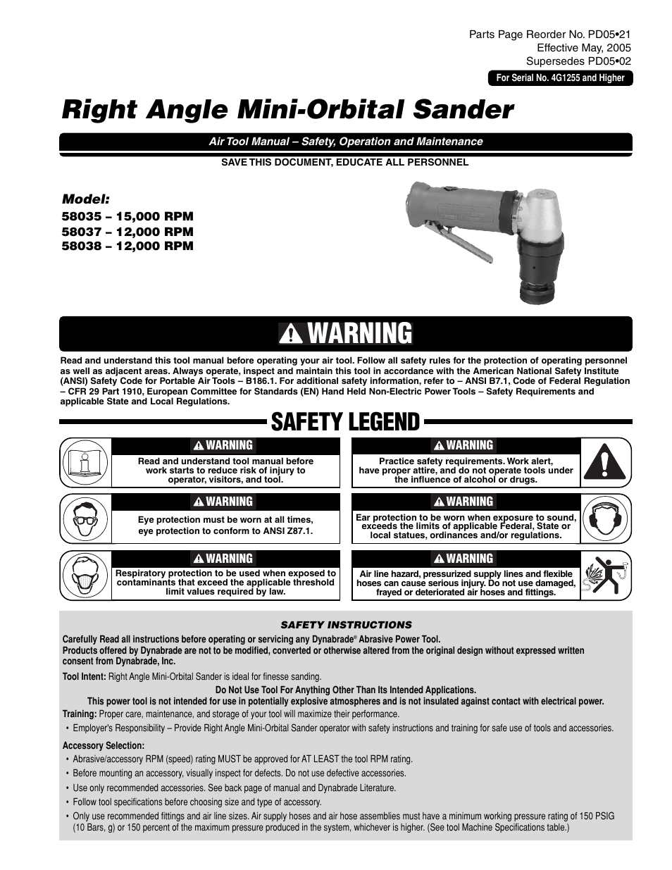Dynabrade PD0502 User Manual | 8 pages