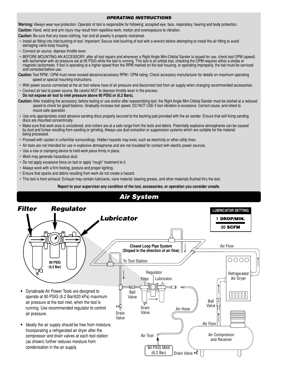 Filter regulator lubricator, Air system | Dynabrade PD0502 User Manual | Page 2 / 8