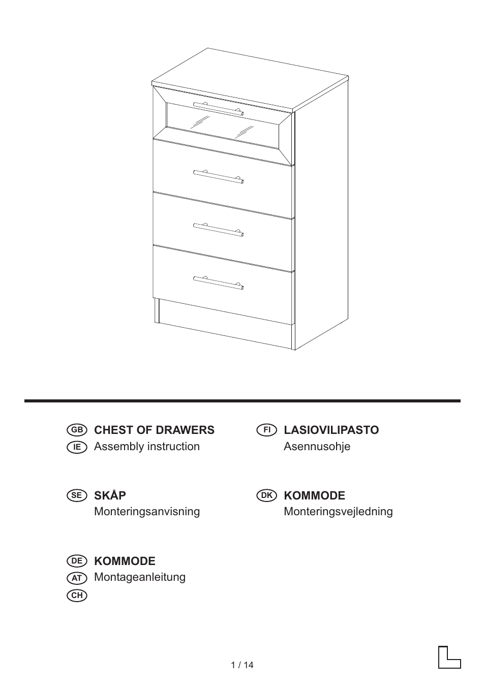 Livarno CHEST OF DRAWERS User Manual | 14 pages