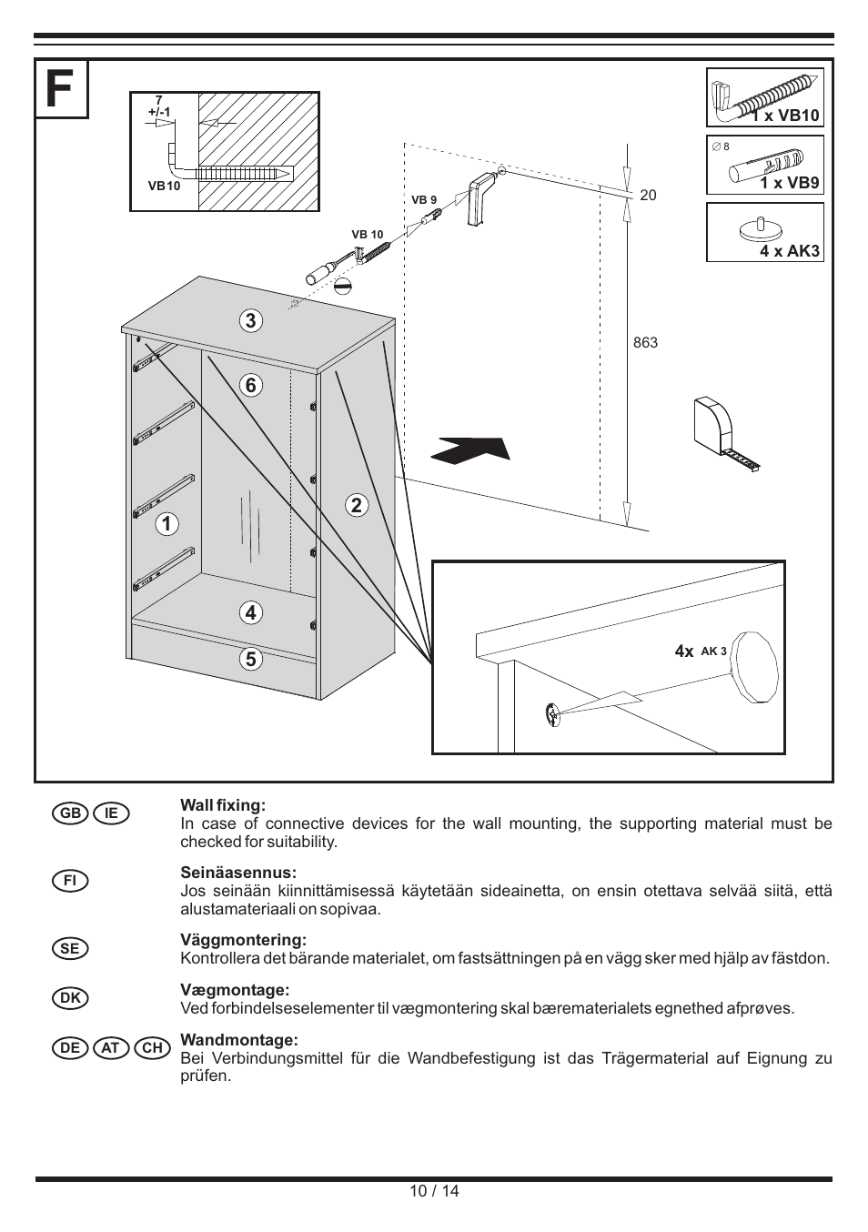 Livarno CHEST OF DRAWERS User Manual | Page 10 / 14