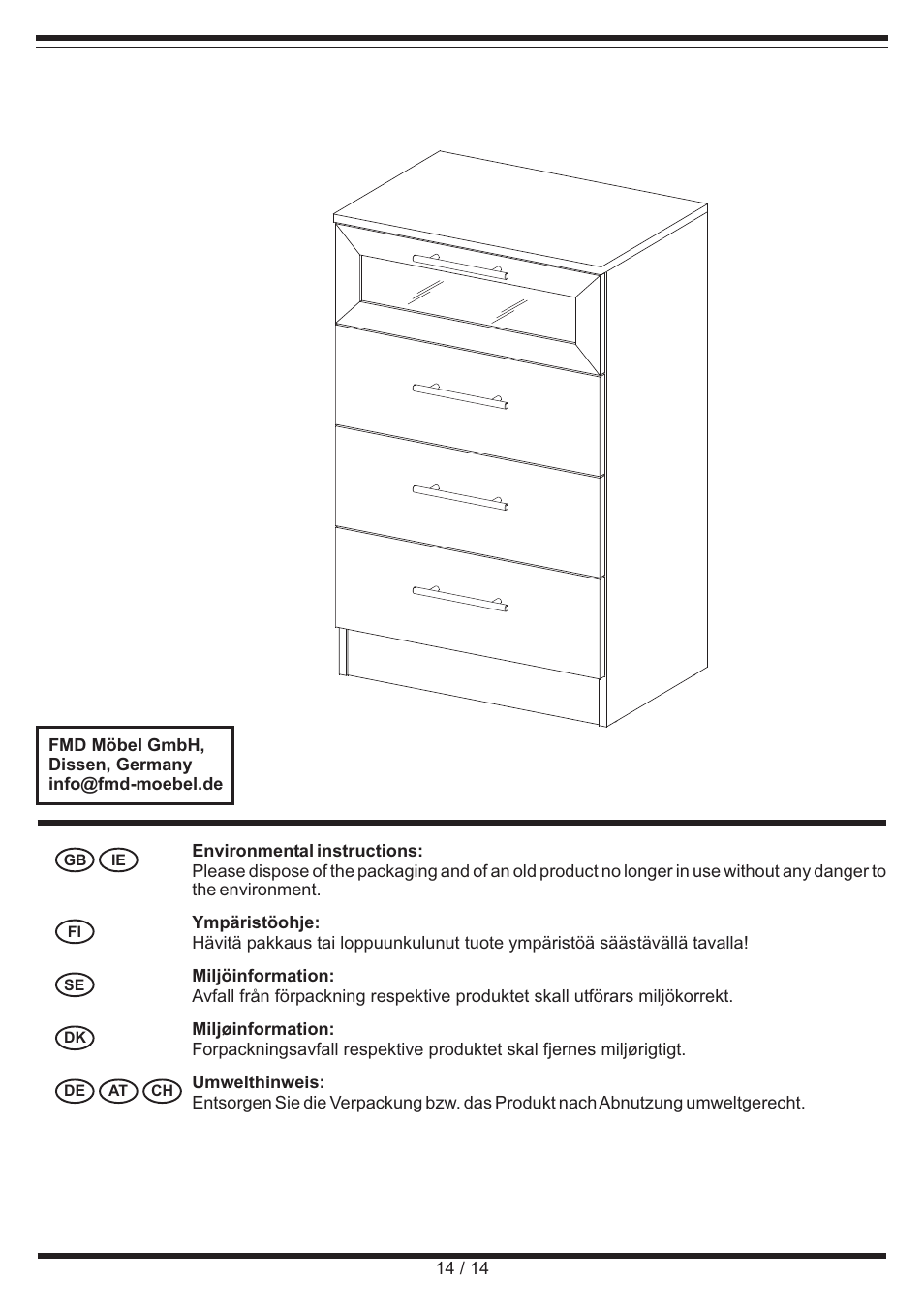 Livarno CHEST OF DRAWERS User Manual | Page 14 / 14