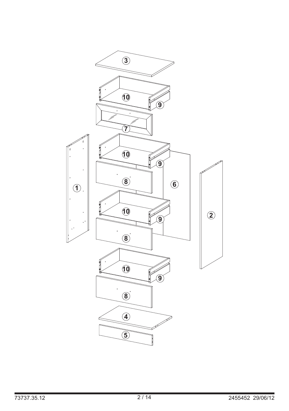 Livarno CHEST OF DRAWERS User Manual | Page 2 / 14