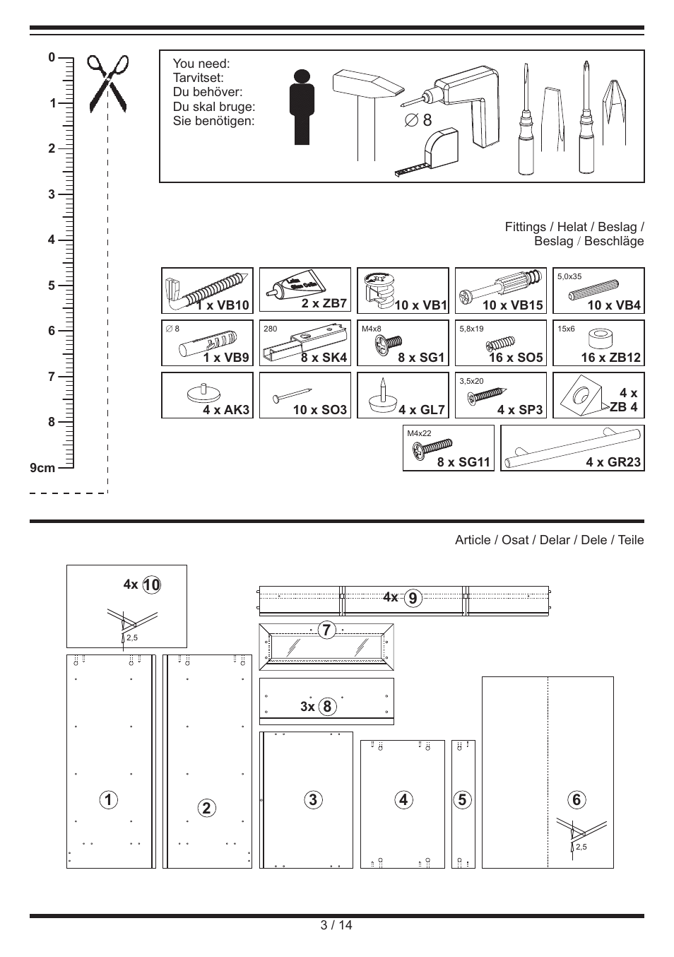 Livarno CHEST OF DRAWERS User Manual | Page 3 / 14