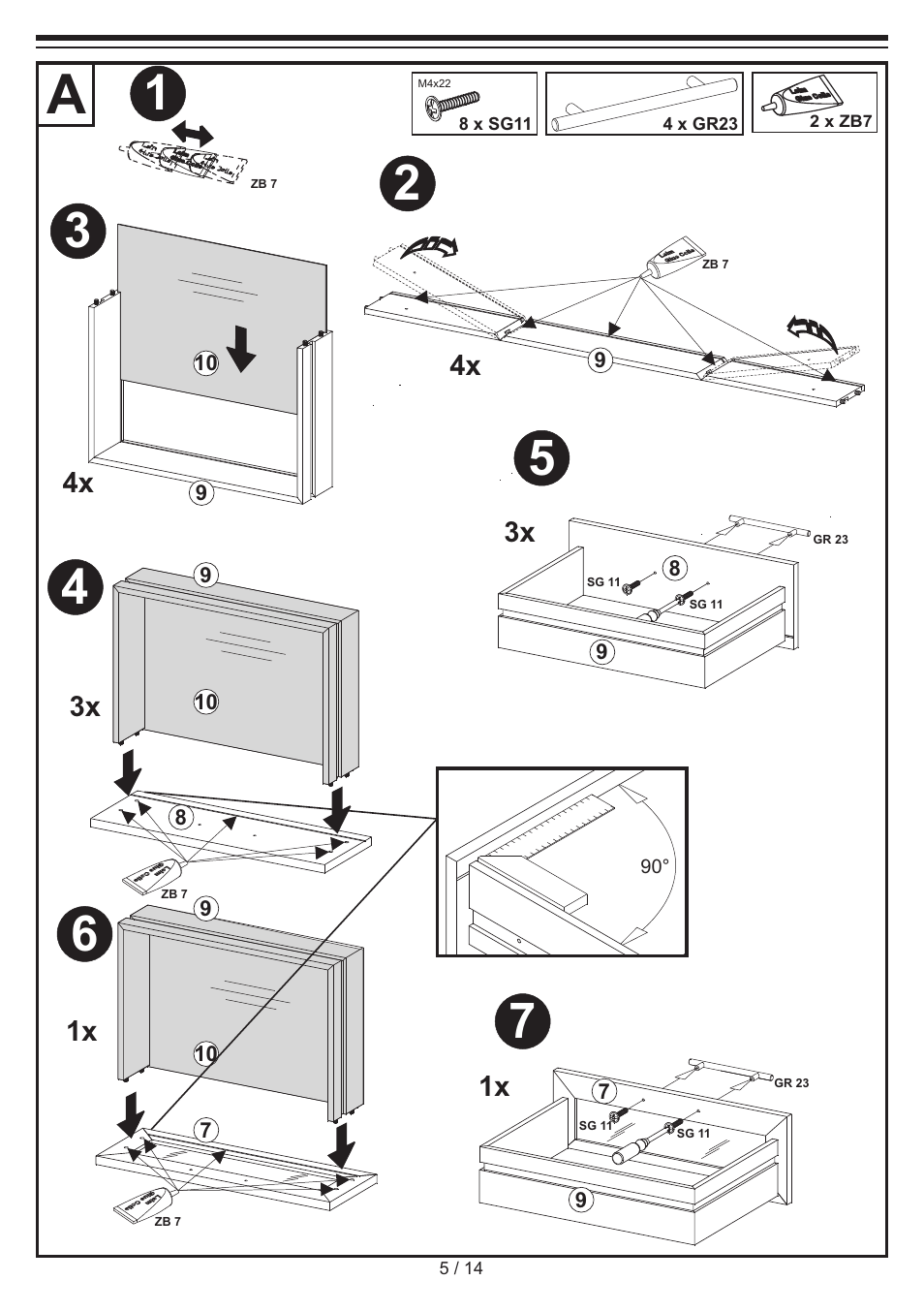 4x 3x 3x | Livarno CHEST OF DRAWERS User Manual | Page 5 / 14