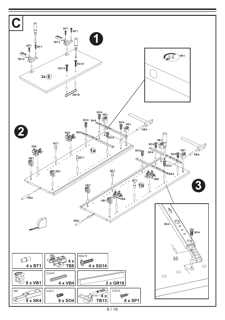 1a 1b | Livarno CABINET User Manual | Page 6 / 10