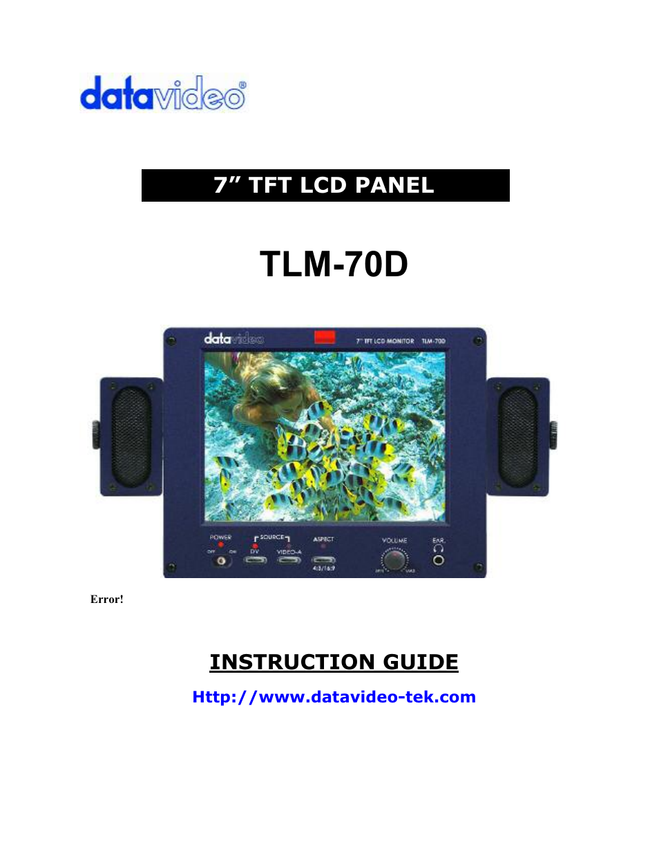 Datavideo TLM-70D User Manual | 11 pages