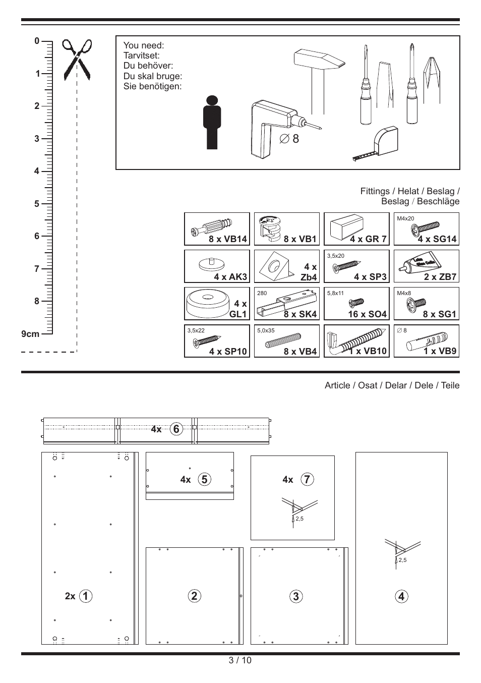 Livarno CHEST OF DRAWERS User Manual | Page 3 / 10