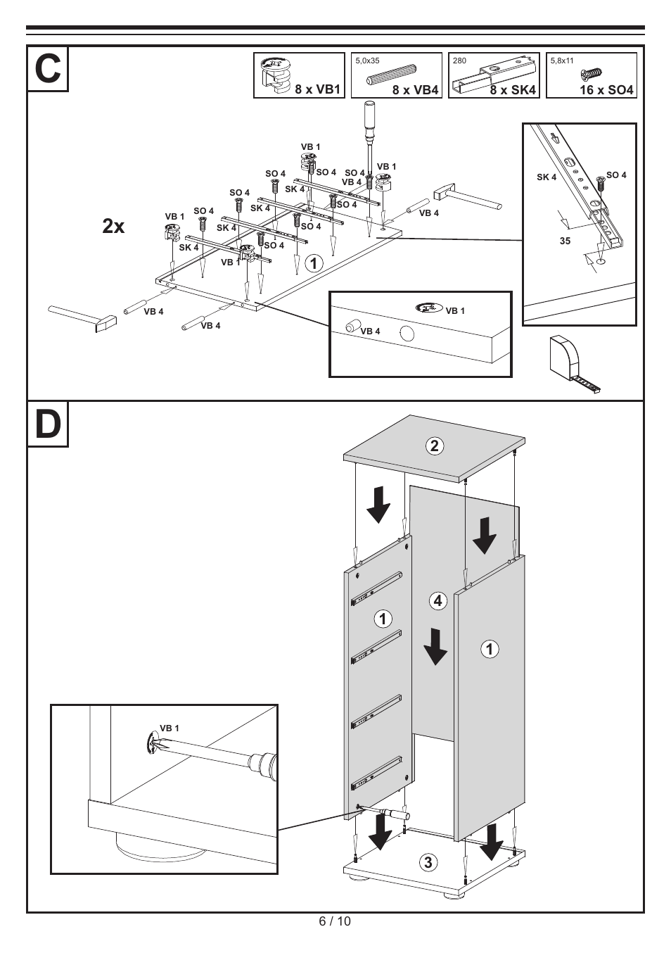 Livarno CHEST OF DRAWERS User Manual | Page 6 / 10