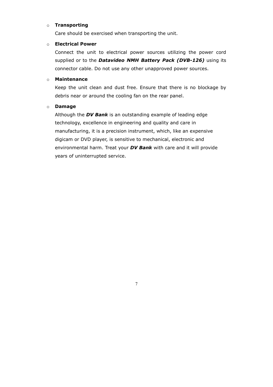 Datavideo DV Bank User Manual | Page 8 / 28