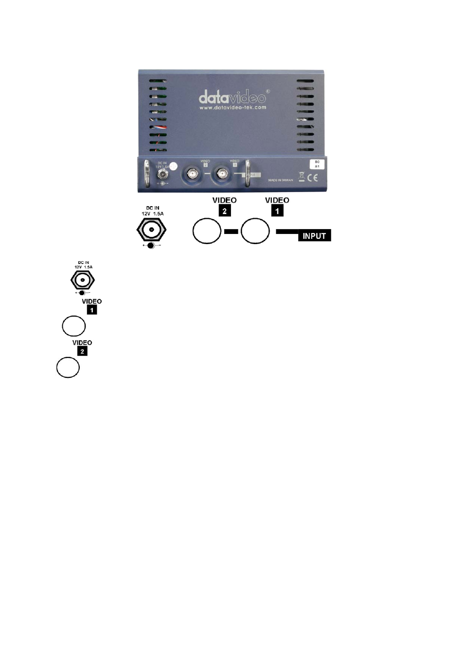 Rear panel | Datavideo TLM-700 User Manual | Page 7 / 9