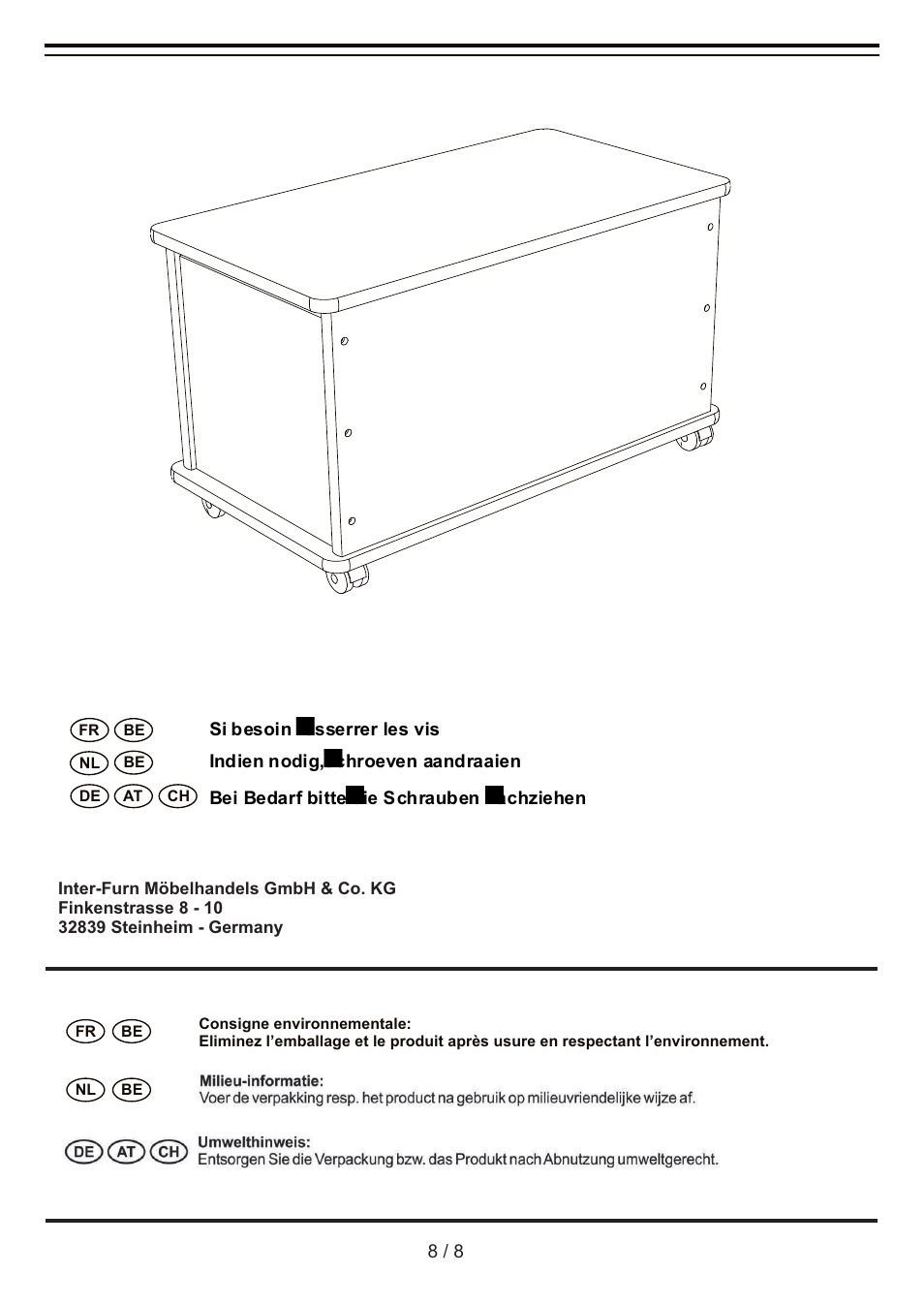 Livarno WOODEN CHEST User Manual | Page 8 / 8