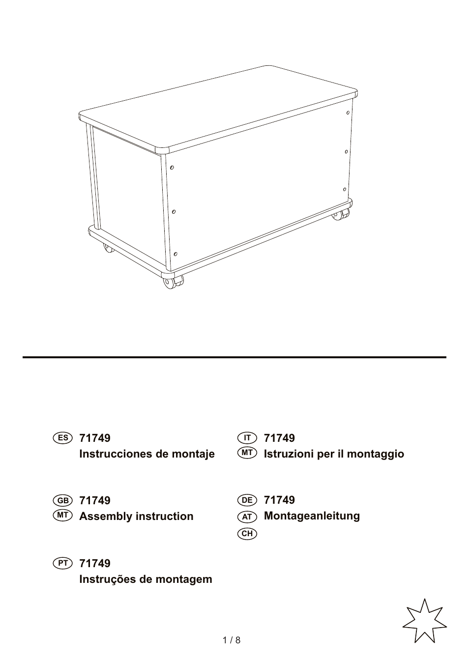 Livarno WOODEN CHEST User Manual | 8 pages