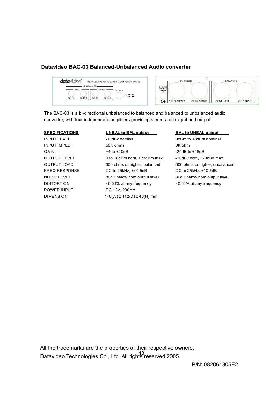 Datavideo RMC-90 User Manual | Page 14 / 14