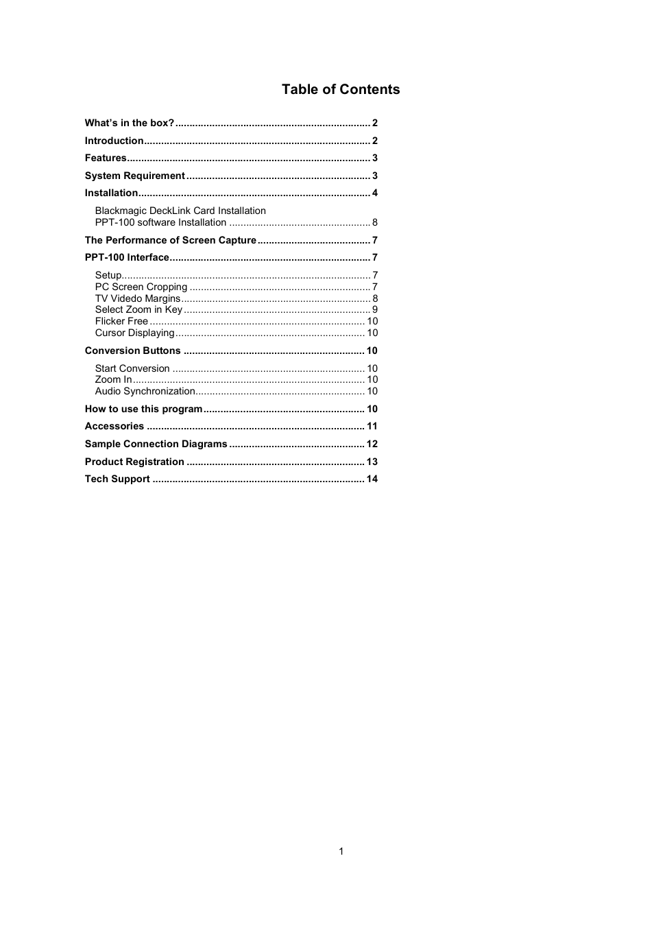 Datavideo PPT-100 User Manual | Page 2 / 15