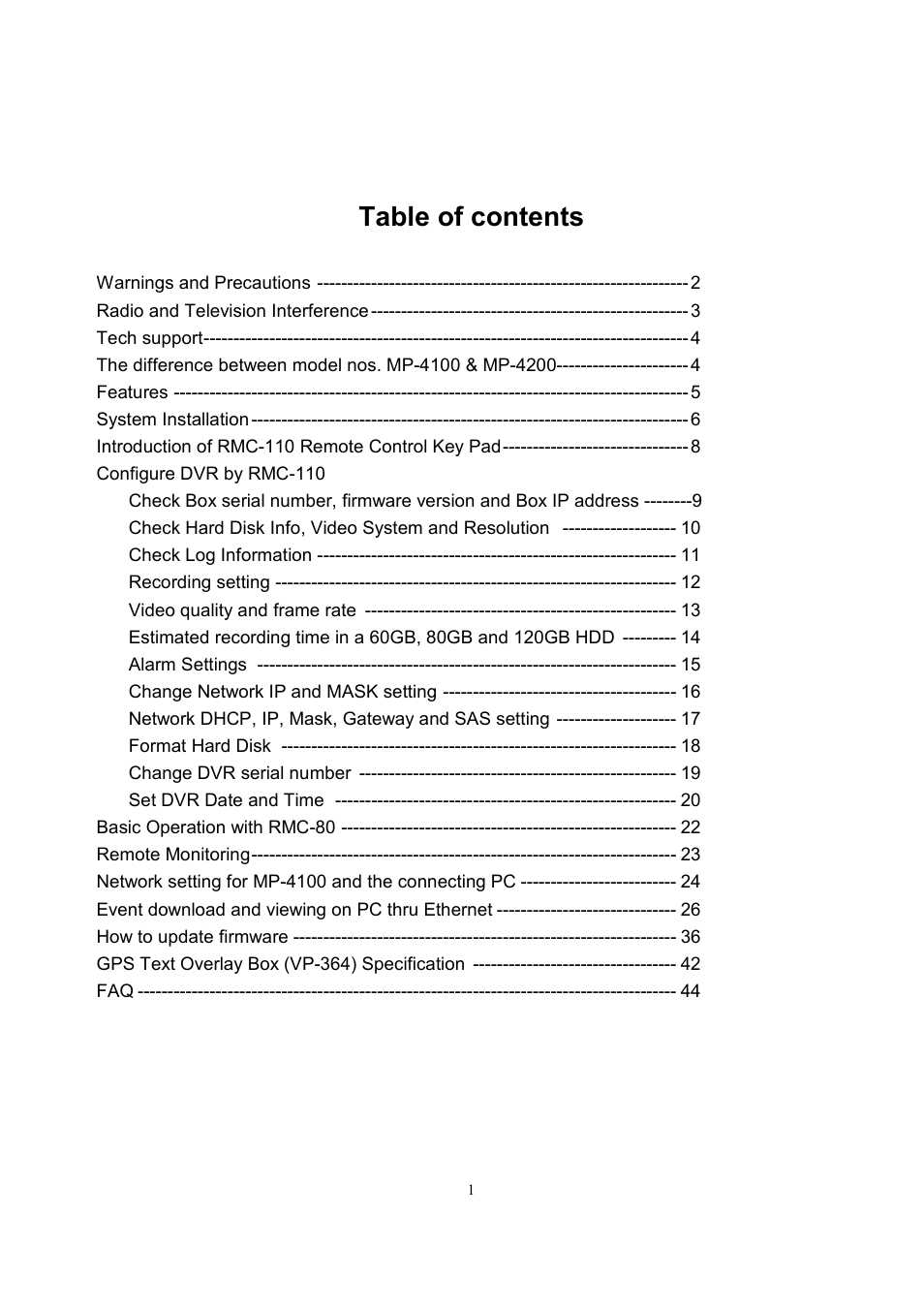 Datavideo MP-4100 User Manual | Page 2 / 46