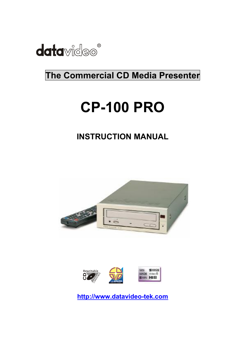 Datavideo CP-100 PRO User Manual | 30 pages