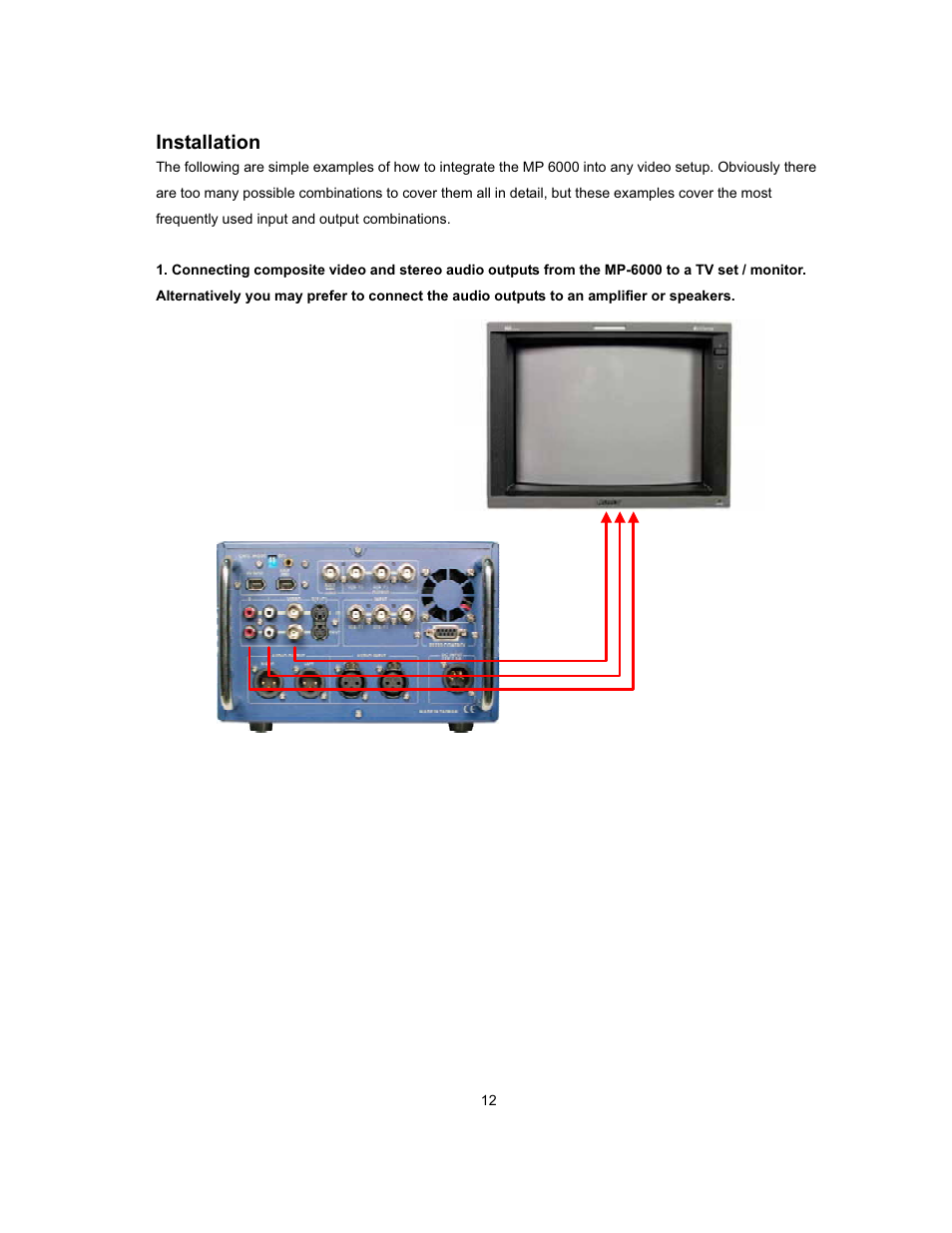 Installation | Datavideo MP-6000 Mk2 User Manual | Page 13 / 49