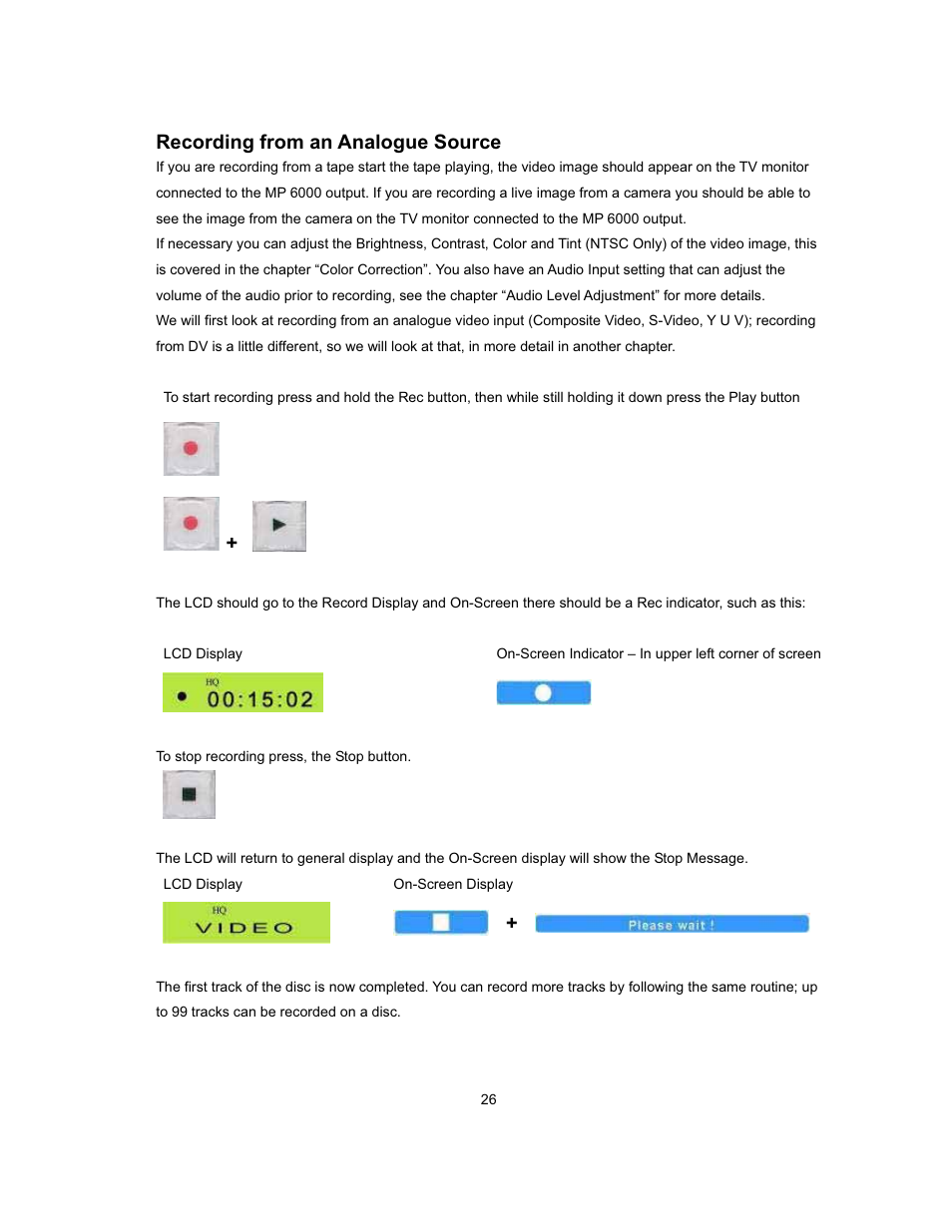 Recording from an analogue source | Datavideo MP-6000 Mk2 User Manual | Page 27 / 49