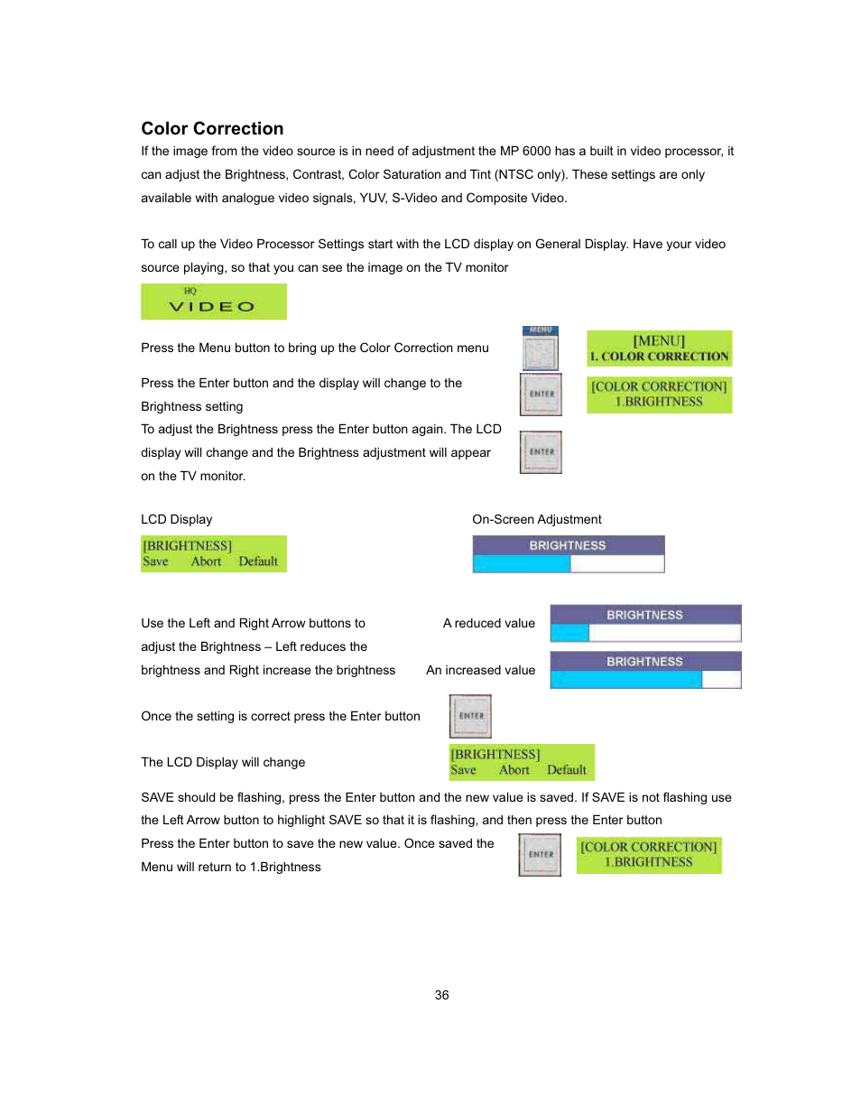 Color correction | Datavideo MP-6000 Mk2 User Manual | Page 37 / 49