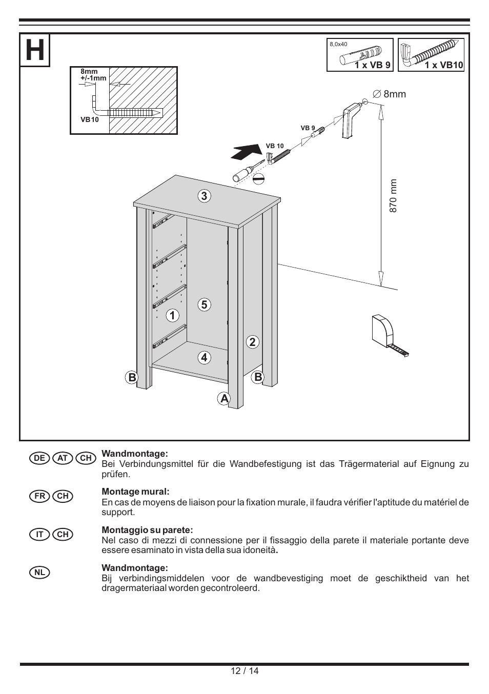 Livarno CHEST OF DRAWERS User Manual | Page 12 / 14