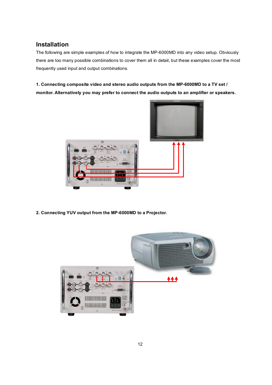 Installation | Datavideo MP6000MD User Manual | Page 13 / 49