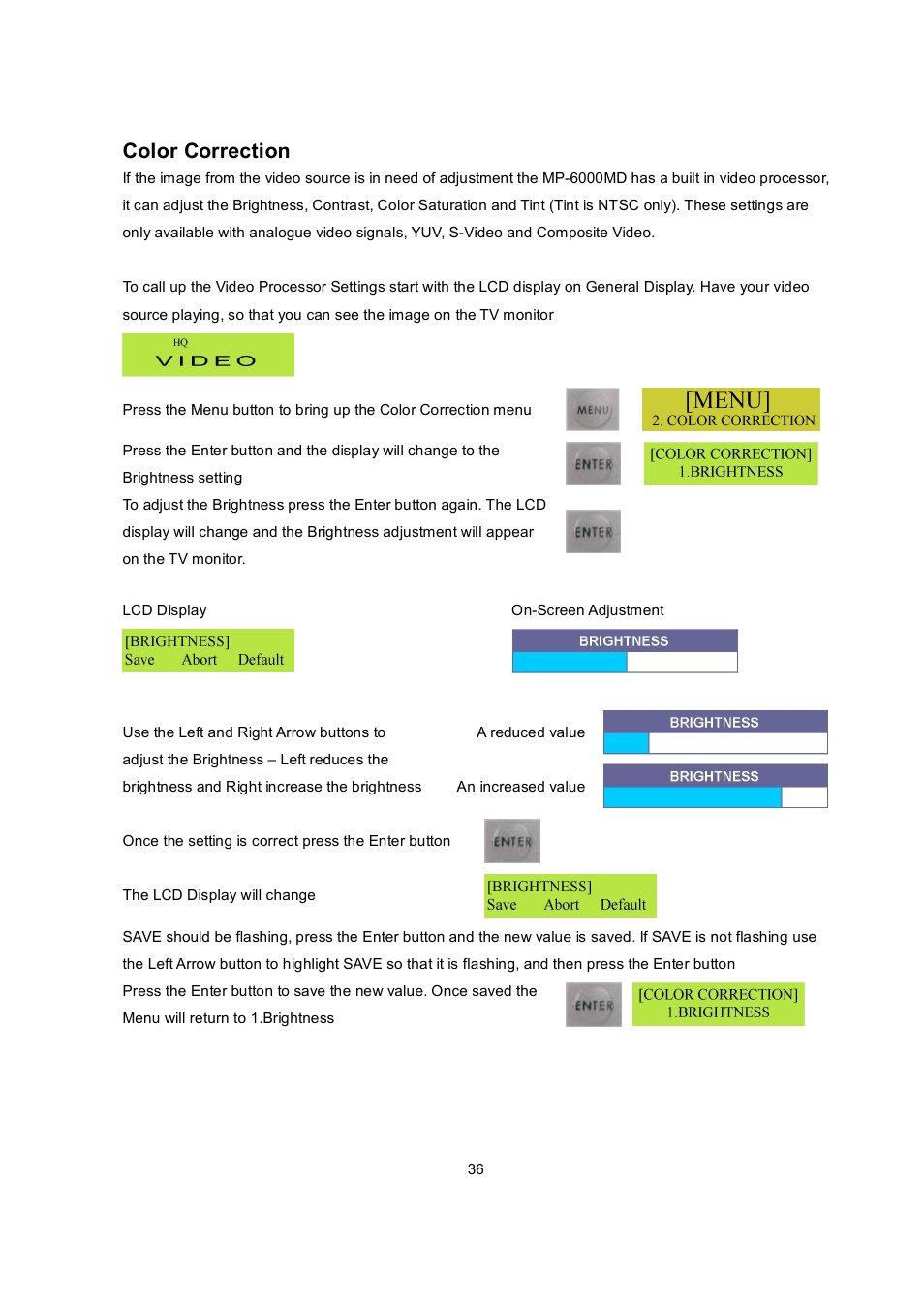 Color correction | Datavideo MP6000MD User Manual | Page 37 / 49