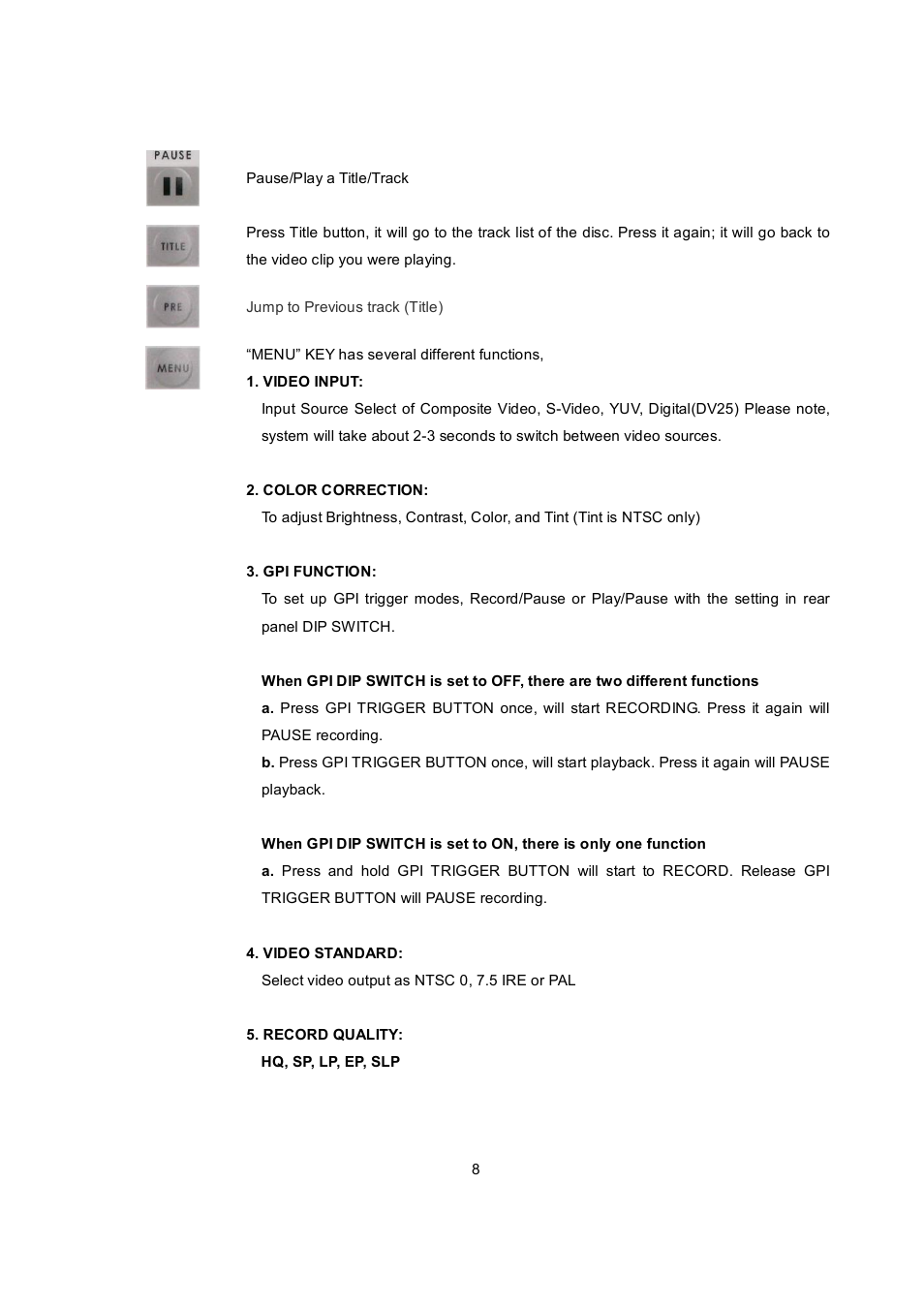 Datavideo MP6000MD User Manual | Page 9 / 49