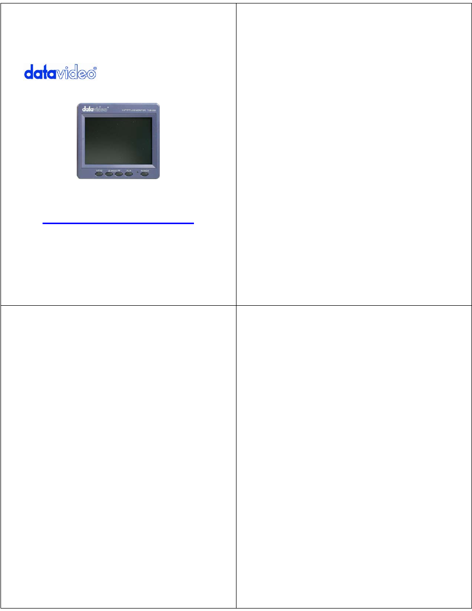 Datavideo TLM-350 User Manual | 8 pages