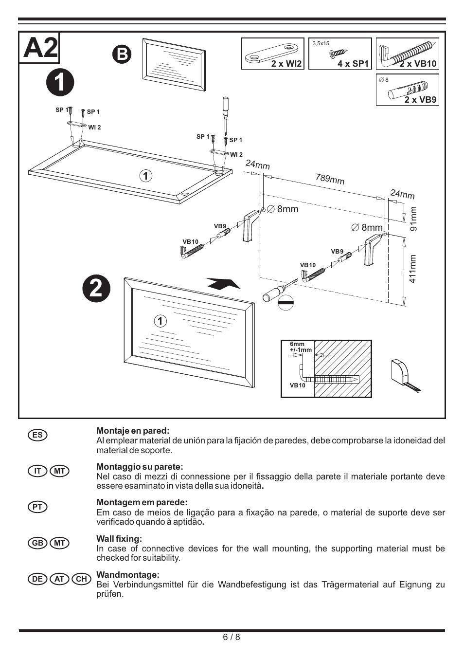 Livarno WALL MIRROR User Manual | Page 6 / 8