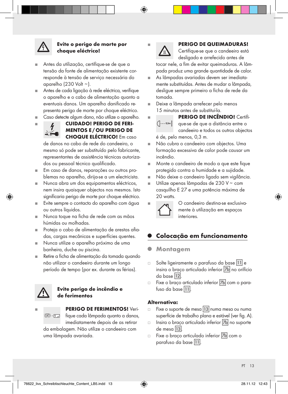 Colocação em funcionamento, Montagem | Livarno Z31317A-BS / Z31317B-BS / Z31317C-BS User Manual | Page 13 / 24