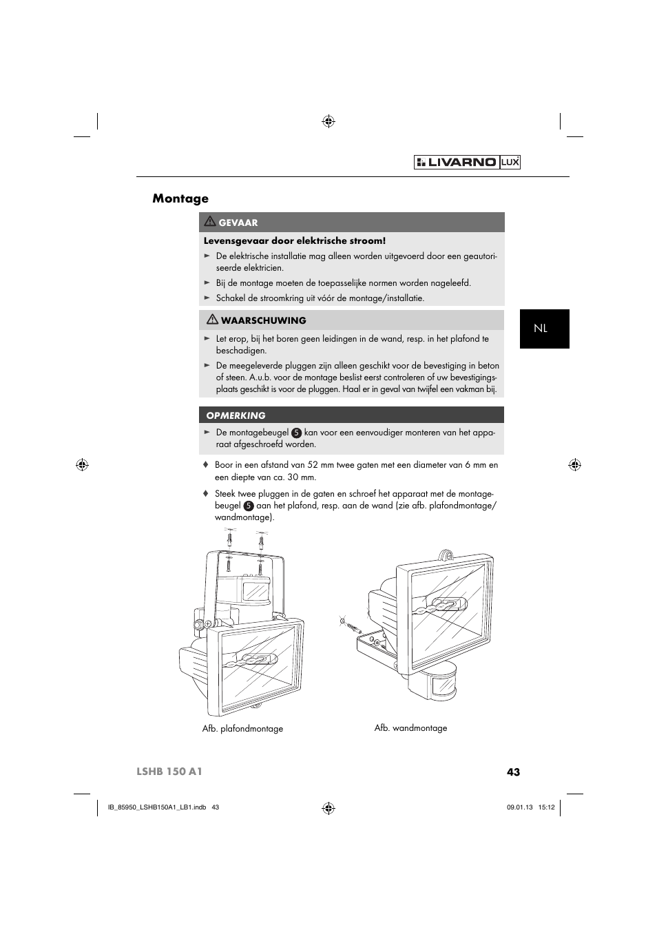 Montage | Livarno LSHB 150 A1 User Manual | Page 46 / 64