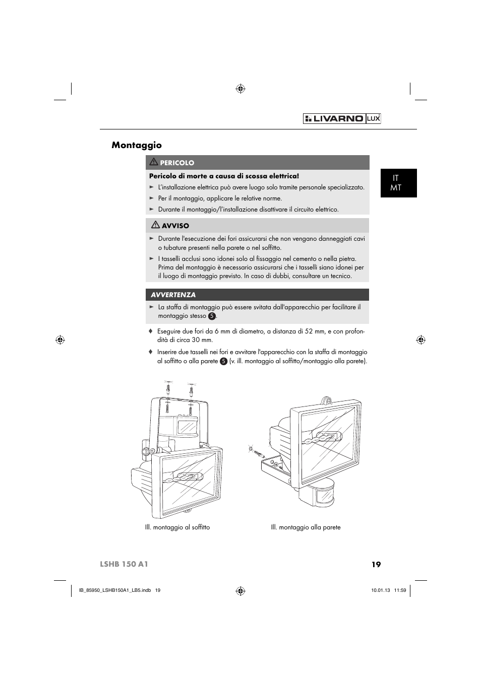 Montaggio, It mt | Livarno LSHB 150 A1 User Manual | Page 22 / 64