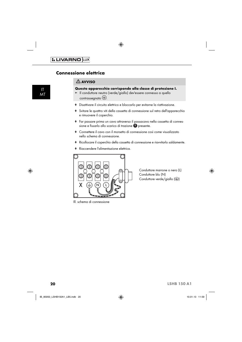 Connessione elettrica, It mt | Livarno LSHB 150 A1 User Manual | Page 23 / 64