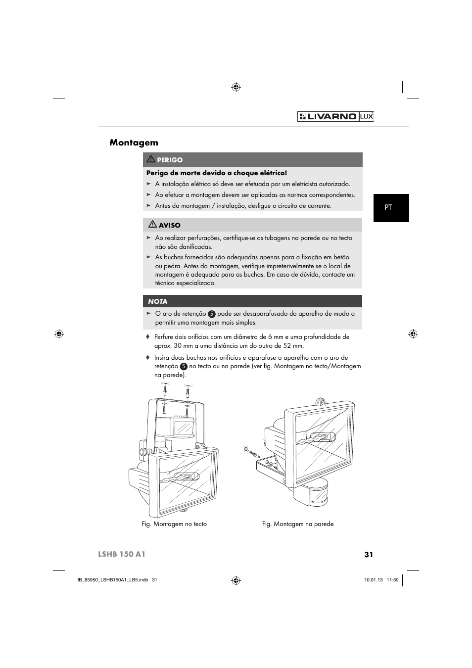 Montagem | Livarno LSHB 150 A1 User Manual | Page 34 / 64